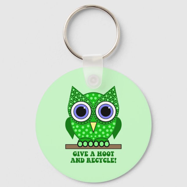 owl recycle key ring (Front)