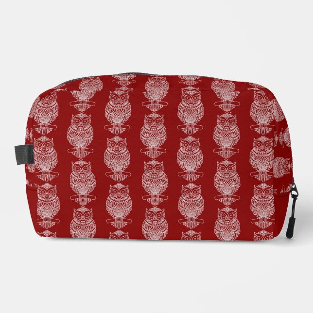 Owl (red) - Dopp Kit (Front)