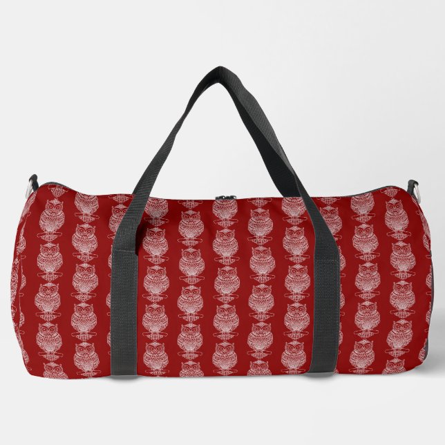 Owl (red) - Duffle Bag (Front)