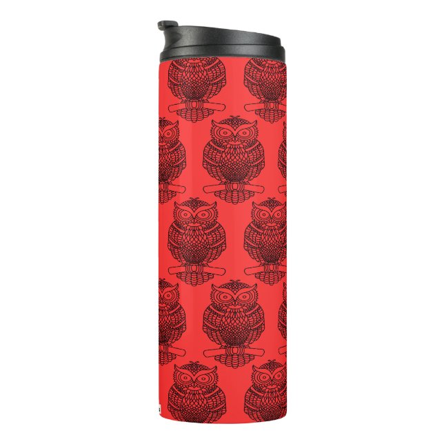 Owl (red) - Thermal Tumbler (Rotated Right)