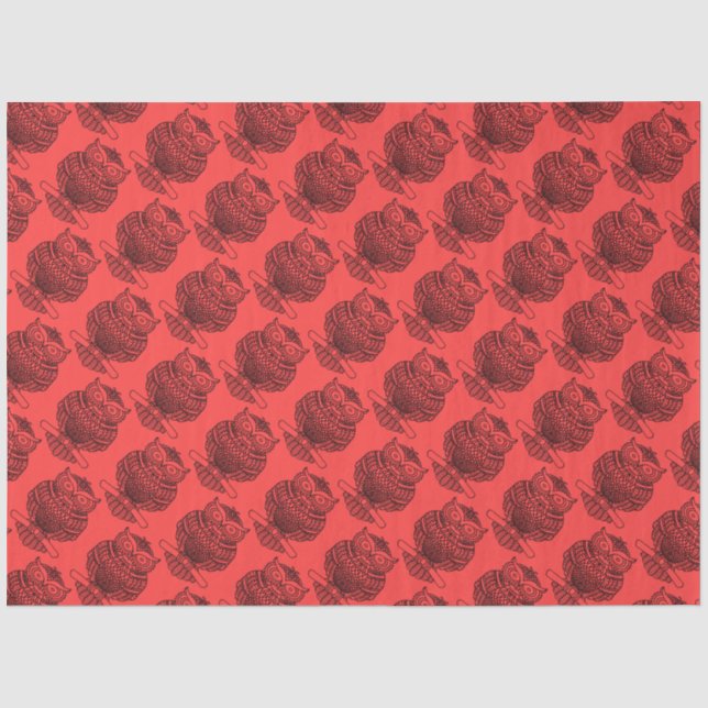 Owl (red) - Tissue Paper (Front)