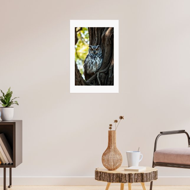 Owl Resting in Tree Poster (Living Room 3)