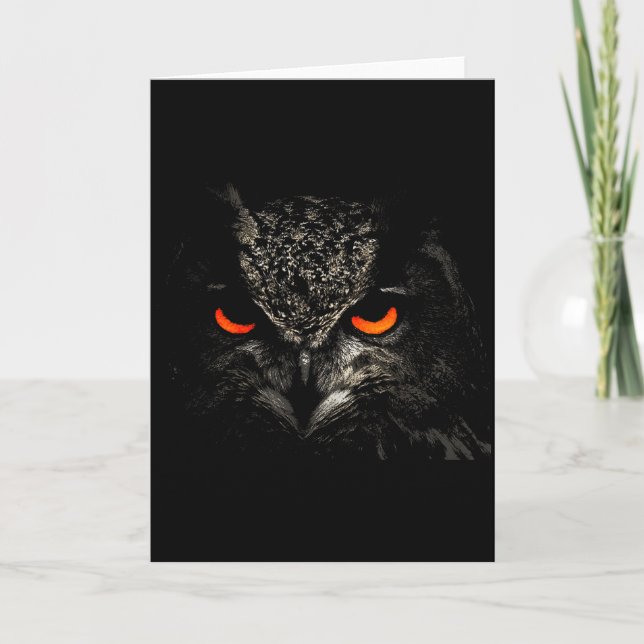 Owl Retro Eye Men Women Kids Gift Apparel  Card (Front)