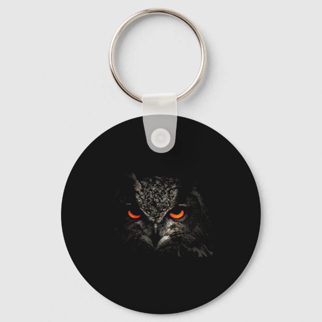 Owl Retro Eye Men Women Kids Gift Apparel  Key Ring (Front)