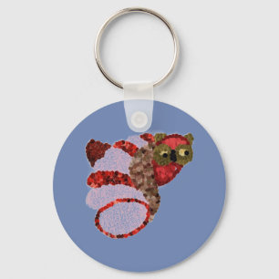 Owl Round Button Keyring