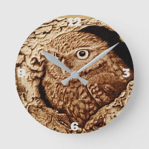 "Owl" Round Clock