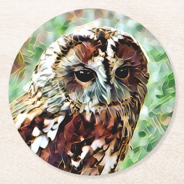 OWL ROUND PAPER COASTER (Front)