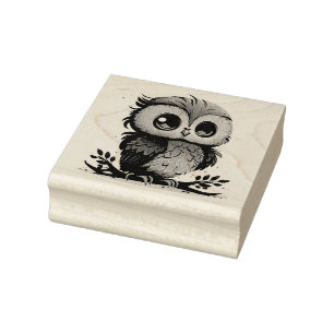 Owl Rubber Stamp