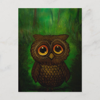 Owl sad eyes postcard