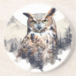 Owl Sandstone Coaster