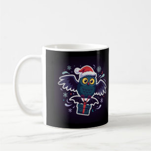 Owl Santa Delivering a Gift Mug
