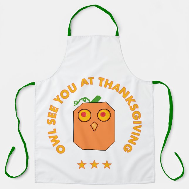 Owl See You at Thanksgiving Apron (Front)