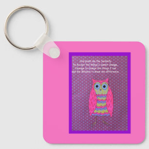 Owl Serenity prayer 2 Card Key Ring