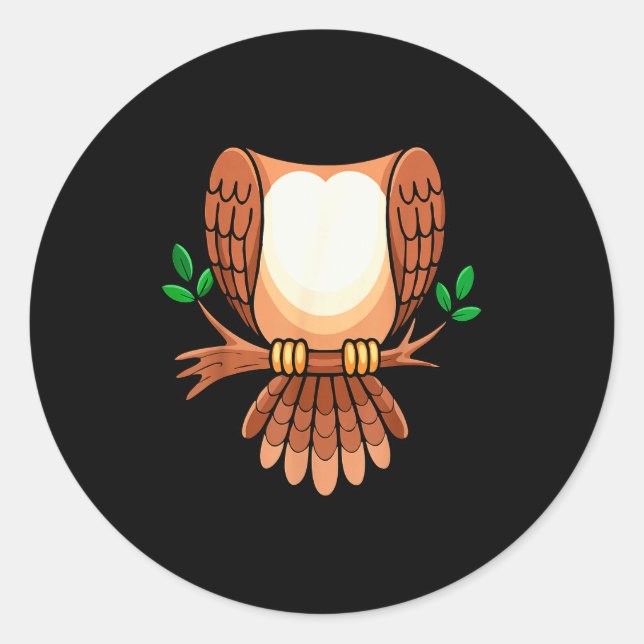 Owl Shirt Adult Men Women Kids Owl Costume  Classic Round Sticker (Front)
