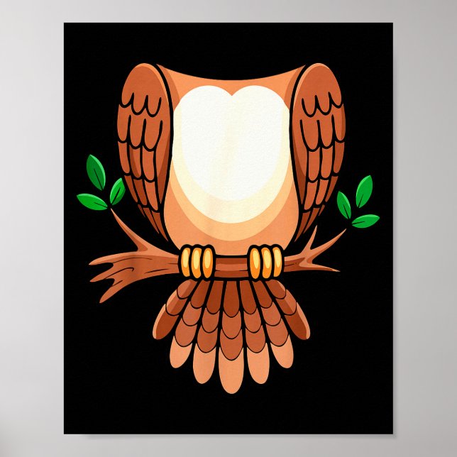 Owl Shirt Adult Men Women Kids Owl Costume  Poster (Front)