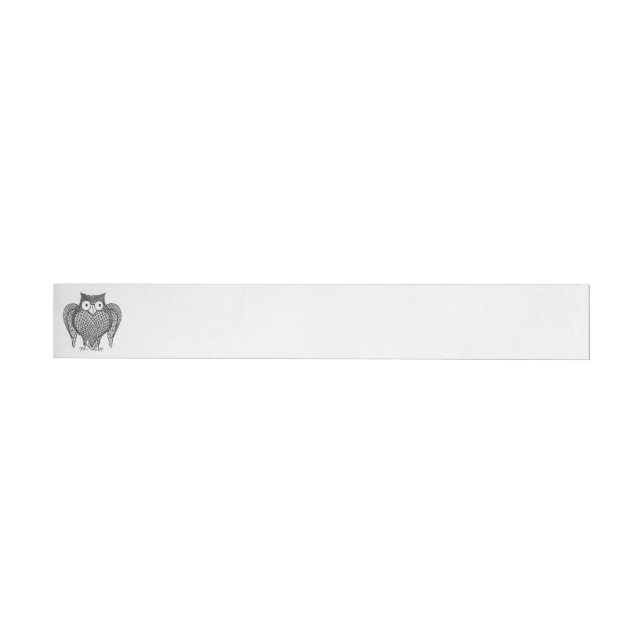 Owl Sketch Cartoon Wraparound Address Label (Individual)