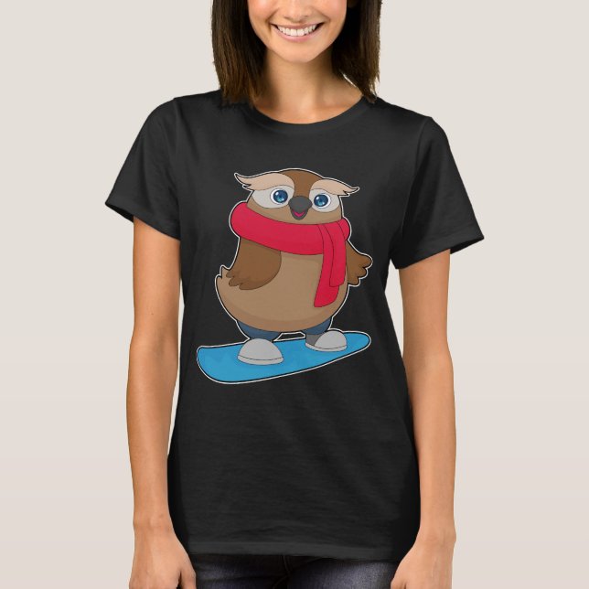Owl Snowboard Winter sports T-Shirt (Front)