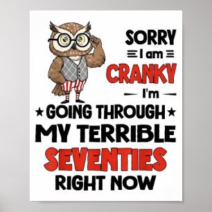 Owl Sorry I'm Cranky I'm Going Through My Terrible Poster