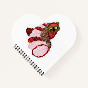 Owl Spiral Bound Heart Notebook