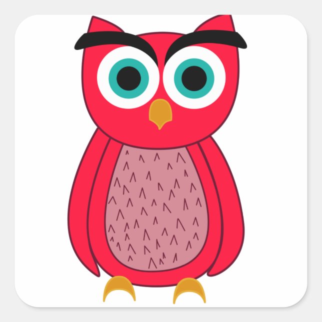 Owl  square sticker (Front)