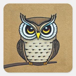 Owl Square Sticker