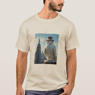 owl stading by the empire state building t-shirt