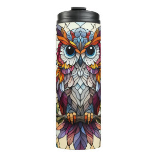 Owl Stained Glass Inspired Thermal Tumbler