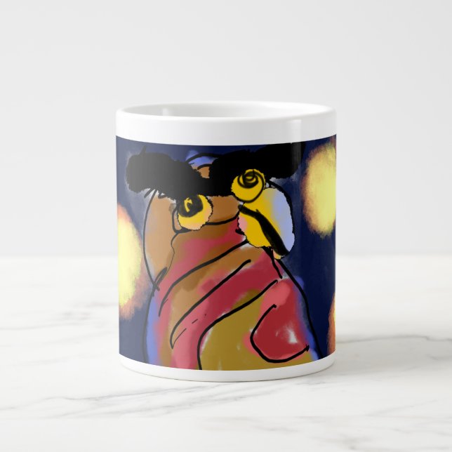 Owl star night large coffee mug (Front)
