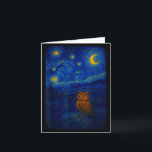 Owl Starry Cute Night Van Gogh Owl Bird Lovers Wom Card<br><div class="desc">Owl Starry Cute Night Van Gogh Owl Bird Lovers Womens Girls</div>