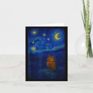 Owl Starry Cute Night Van Gogh Owl Bird Lovers Wom Card