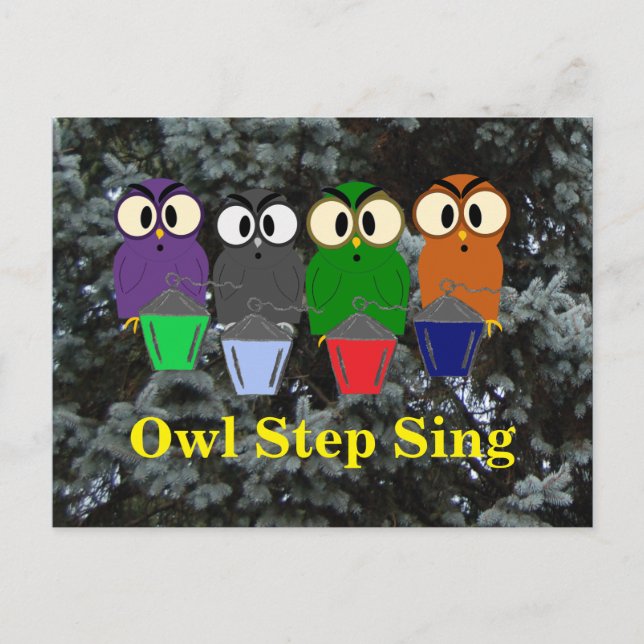 Owl Step Sing Bryn Mawr Lanterns in Trees Postcard (Front)