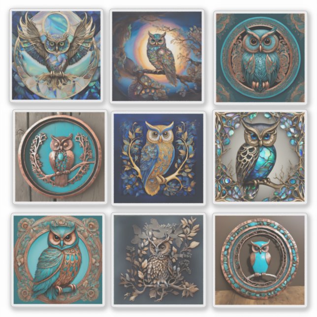  Owl Sticker Collection (Front)