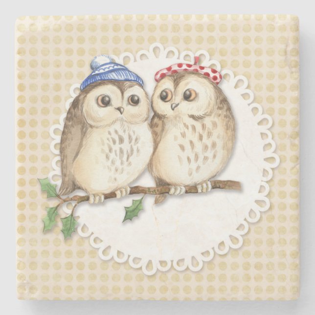 Owl Stone Coaster (Front)