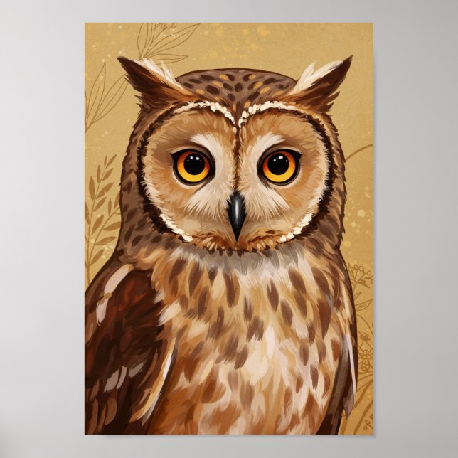 Owl Stylised Art Poster (Front)
