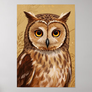 Owl Stylized Art Poster