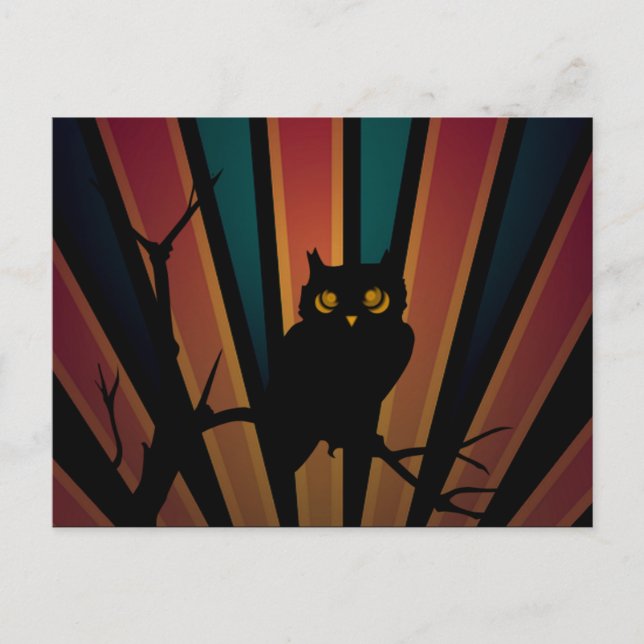 Owl Sunset Postcard (Front)
