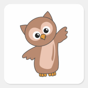 Owl Sweet Animals For Children Owls Bird Square Sticker