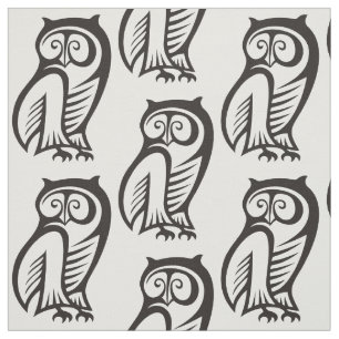 Owl Symbol Black Fabric