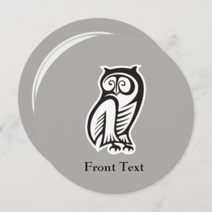 Owl Symbol Black Invitation