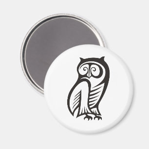 Owl Symbol Black Magnet