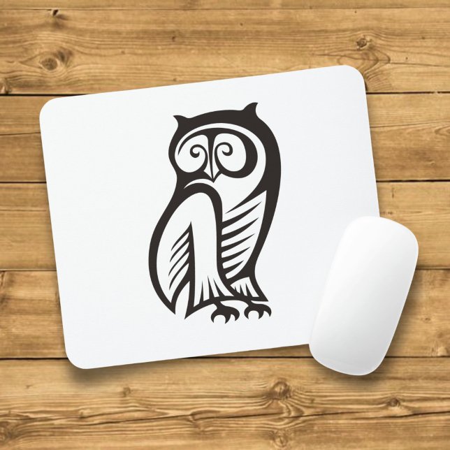 Owl Symbol Black Mouse Mat (Creator Uploaded)