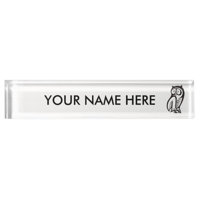 Owl Symbol Black Nameplate (Front)