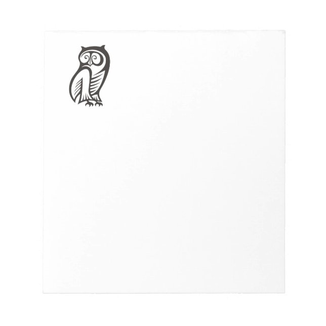 Owl Symbol Black Notepad (Front)