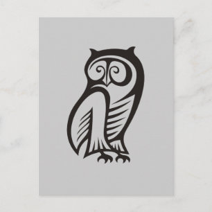 Owl Symbol Black Postcard