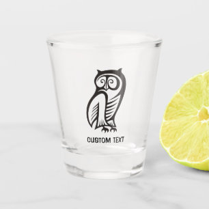 Owl Symbol Black Shot Glass