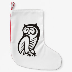 Owl Symbol Black Small Christmas Stocking