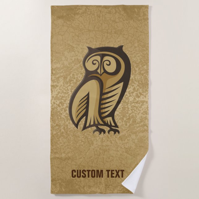 Owl Symbol Colour Beach Towel (Front)