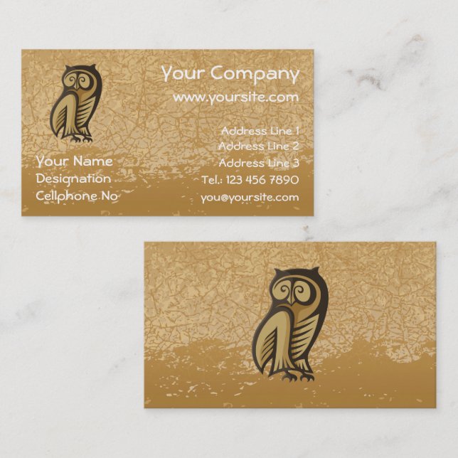 Owl Symbol Colour Business Card (Front/Back)