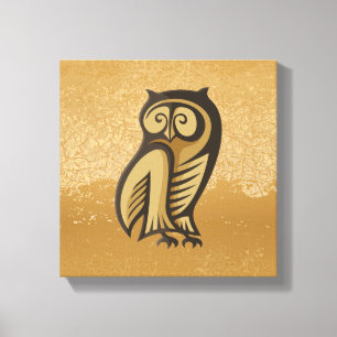 Owl Symbol Colour Canvas Print
