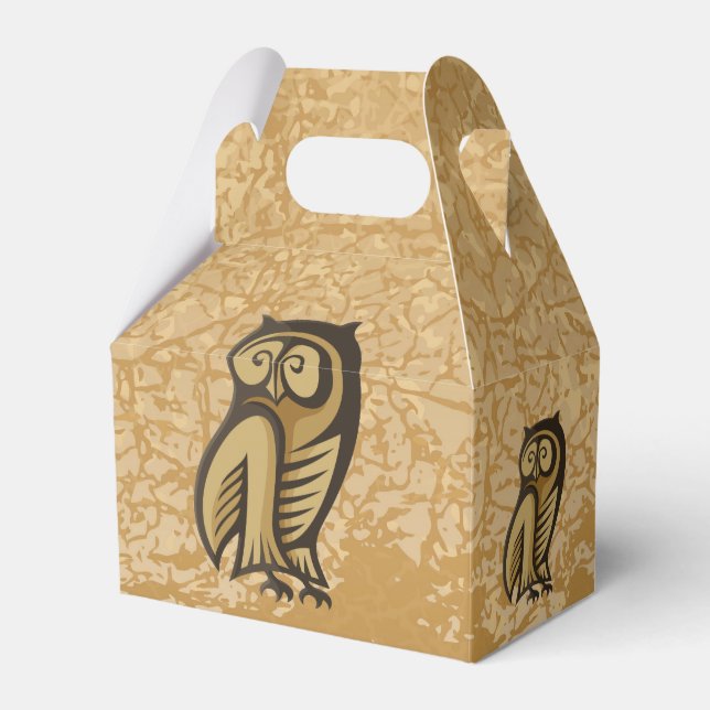 Owl Symbol Colour Favour Box (Front Side)